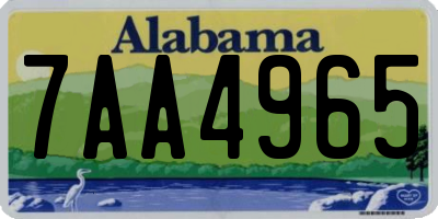 AL license plate 7AA4965