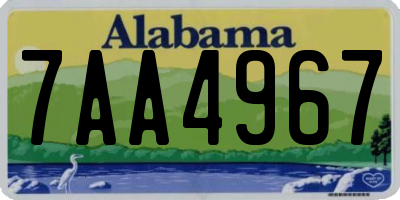 AL license plate 7AA4967