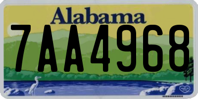 AL license plate 7AA4968