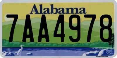 AL license plate 7AA4978