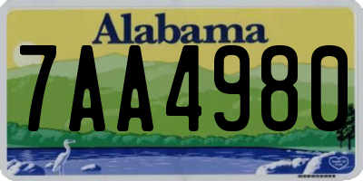 AL license plate 7AA4980