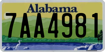 AL license plate 7AA4981