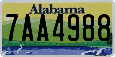 AL license plate 7AA4988