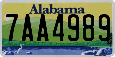 AL license plate 7AA4989