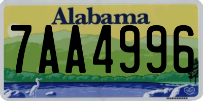 AL license plate 7AA4996