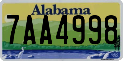 AL license plate 7AA4998