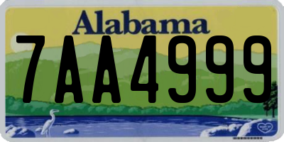AL license plate 7AA4999
