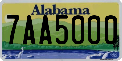 AL license plate 7AA5000