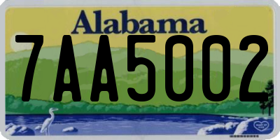 AL license plate 7AA5002