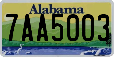 AL license plate 7AA5003