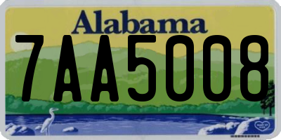 AL license plate 7AA5008