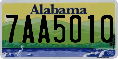 AL license plate 7AA5010