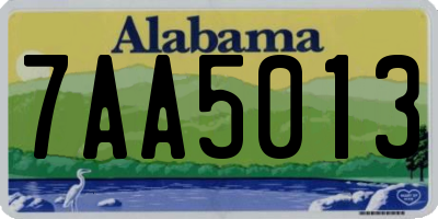 AL license plate 7AA5013