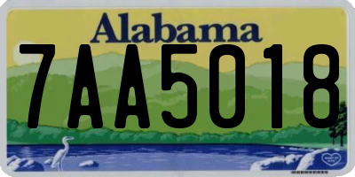 AL license plate 7AA5018