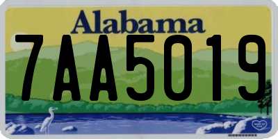 AL license plate 7AA5019