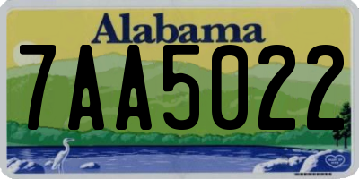 AL license plate 7AA5022