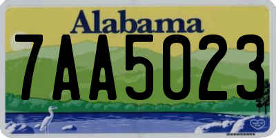AL license plate 7AA5023