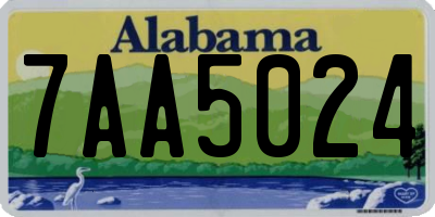 AL license plate 7AA5024