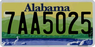 AL license plate 7AA5025