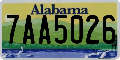 AL license plate 7AA5026