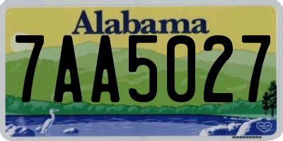AL license plate 7AA5027
