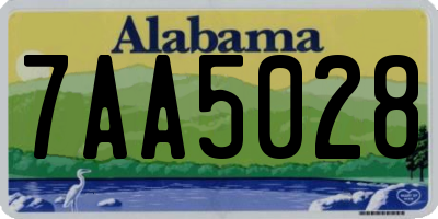 AL license plate 7AA5028