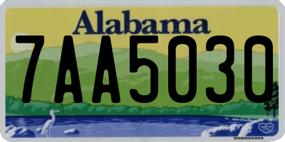 AL license plate 7AA5030
