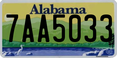 AL license plate 7AA5033