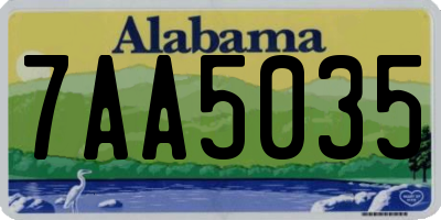 AL license plate 7AA5035