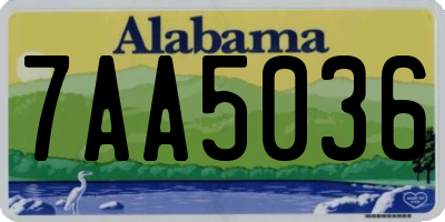 AL license plate 7AA5036