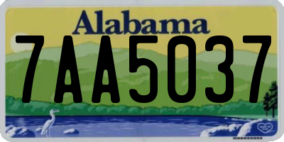 AL license plate 7AA5037