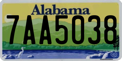 AL license plate 7AA5038