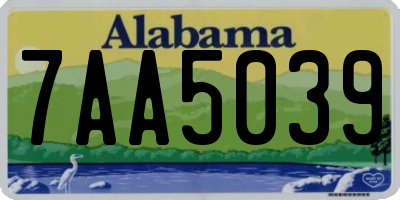 AL license plate 7AA5039