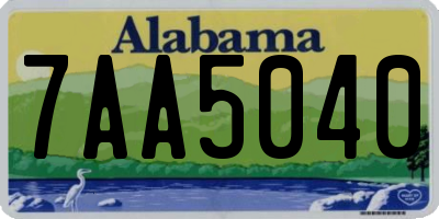 AL license plate 7AA5040