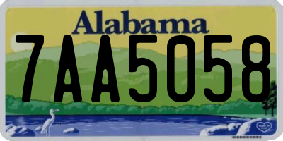 AL license plate 7AA5058