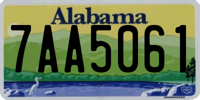 AL license plate 7AA5061