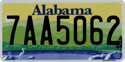 AL license plate 7AA5062