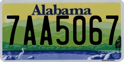 AL license plate 7AA5067