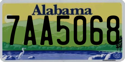 AL license plate 7AA5068