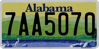 AL license plate 7AA5070