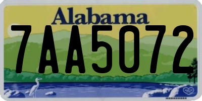 AL license plate 7AA5072