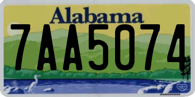 AL license plate 7AA5074