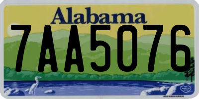 AL license plate 7AA5076