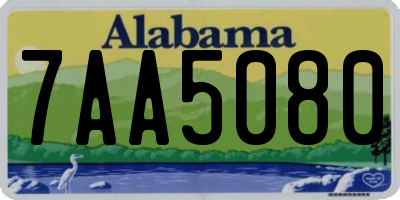 AL license plate 7AA5080