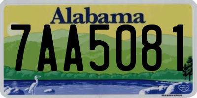 AL license plate 7AA5081