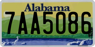 AL license plate 7AA5086