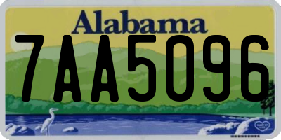 AL license plate 7AA5096