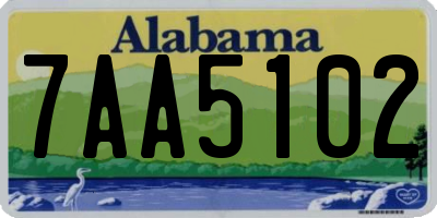 AL license plate 7AA5102