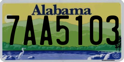 AL license plate 7AA5103