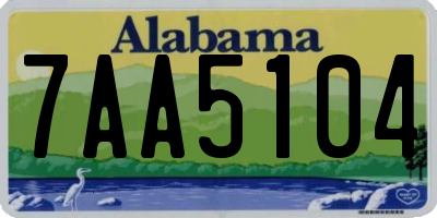 AL license plate 7AA5104